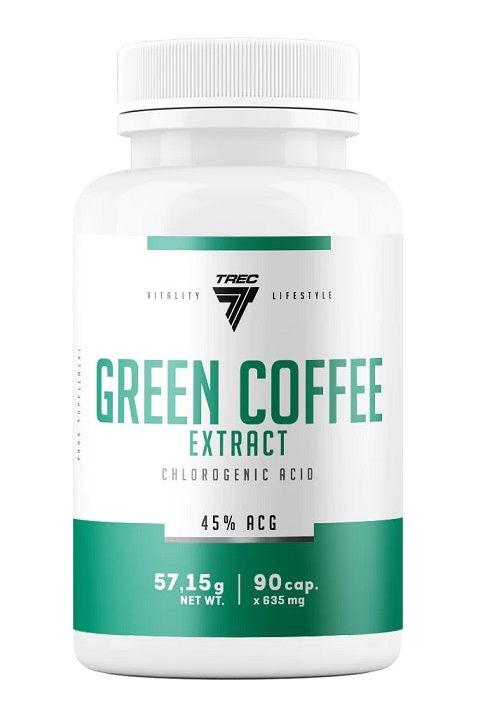 Trec Nutrition Green Coffee Extract, 90 capsules for metabolism boost and weight loss support.
