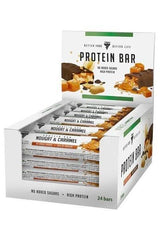 Trec Nutrition Protein Bar box with nougat and caramel flavor, high protein, no added sugars, 24 bars.