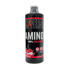 Universal Nutrition Amino Liquid Cherry Burst, 1000 ml, with 23,000 mg amino acids for muscle growth.