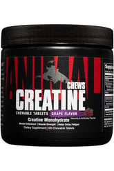 Universal Nutrition Animal Creatine Chews grape flavor - chewable tablets for enhanced athletic performance.