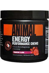 Animal Energy Performance Chews in Pomberry flavor, boosts mind and body energy with 120 chewable tablets.