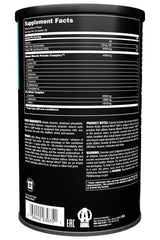 Supplement Facts panel for Universal Nutrition Animal Nitro, showcasing nutrition information and ingredient details.