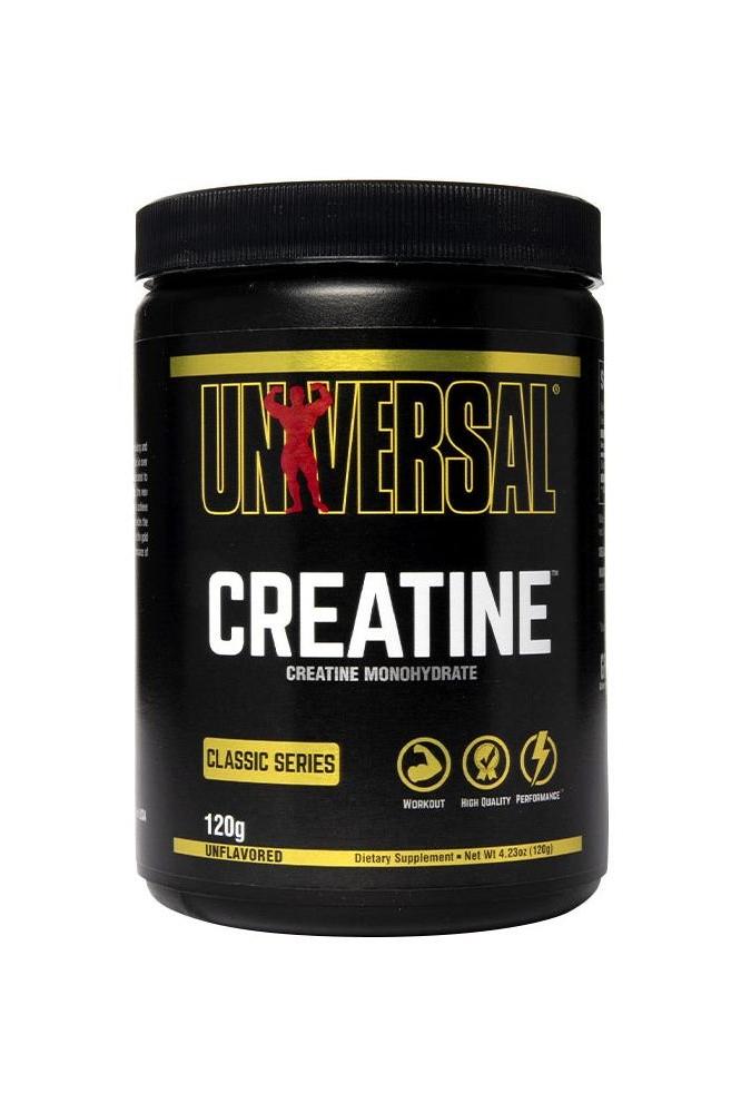 Universal Nutrition Creatine Powder, 120g, high-quality creatine monohydrate for increased energy and performance.