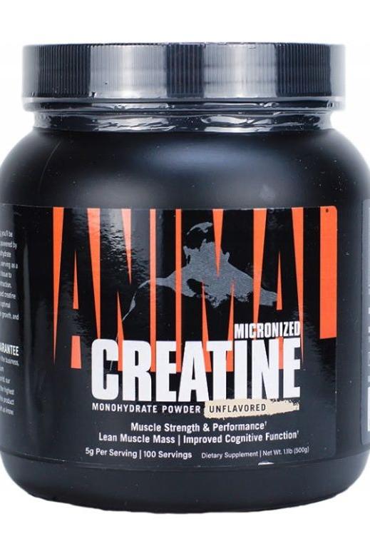 Animal Micronized Creatine Powder Unflavored 500g for muscle strength and performance enhancement