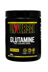 Universal Nutrition Glutamine 300g pure L-glutamine powder for recovery and digestive health, unflavored classic series.