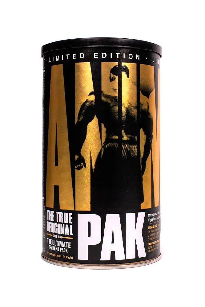 Limited Edition Animal Pak canister celebrating 38 years of excellence with a bold gold design.