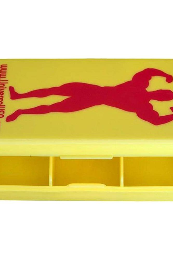 Universal Nutrition Animal Pill Case with three compartments for easy pill organization and a transparent design. Universal Nutrition Animal Pill Case with three compartments for easy pill organization and a transparent design.