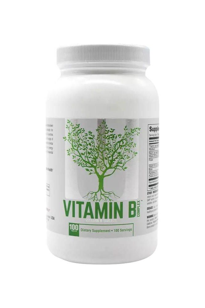 Universal Nutrition Vitamin B Complex bottle with 100 tablets for heart and nerve health support.