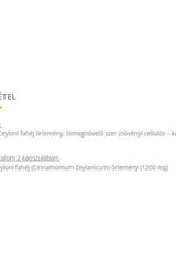 Label for USA medical Ceylon Cinnamon supplement showing ingredients and dosage information in Hungarian.