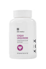 USA Medical CO-Q10 Ubiquinone supplement bottle for cardiovascular support, containing 30 capsules.