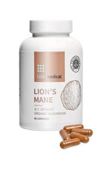 USA Medical Lion's Mane capsules with organic mushroom extract, 60 capsules for enhanced absorption.