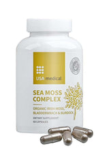 USA Medical Sea Moss Complex dietary supplement, 60 capsules, rich in nutrients for immune and digestive health.