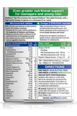 Nutritional information for Vitabiotics Wellteen Him Plus - advanced support for teenagers and young men.