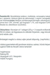 Vitaking vegan protein powder ingredients and preparation instructions in Hungarian language.