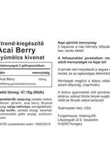 Label of Vitaking Acai Berry 3000 mg supplement showing nutritional info and usage instructions.