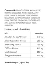 Ingredients list for Vitaking Allerdin tablets, highlighting key herbal extracts and their amounts.