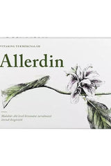 Vitaking Allerdin supplement packaging featuring herbal illustrations and product name on a white background.