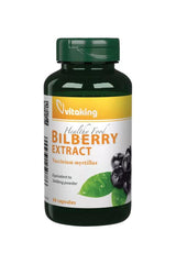 Vitaking Bilberry Extract 470 mg bottle with 90 capsules for vision and health benefits.