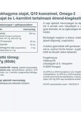 Label of Vitaking Cardiolic heart support formula showing ingredients and nutritional information.