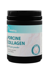Vitaking Porcine Collagen Powder jar, 300 g, promoting skin health, hair, nails, and joint support.