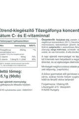 Nutritional information for Vitaking Cranberry Fruit Concentrate with vitamins C and E in softgel form.