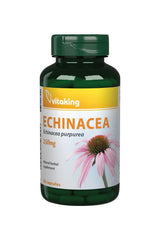 Vitaking Echinacea Purpurea 250 mg in a green bottle, 90 capsules for immune support and wellness.