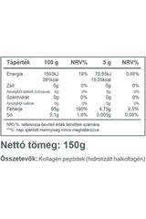 Nutritional information label for Vitaking Fish Collagen 150g showing content and values.