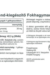 Label of Vitaking Garlic Oil supplement, detailing ingredients and nutrition facts in Hungarian.
