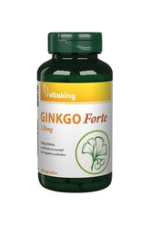 Vitaking Ginkgo Biloba Forte 120mg supplement bottle with 60 capsules for cognitive support.