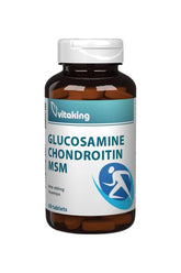 Vitaking Glucosamine, Chondroitin & MSM supplement bottle with 60 tablets for joint health and pain relief.