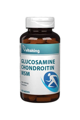 Vitaking Glucosamine, Chondroitin & MSM supplement bottle with 60 tablets for joint health and pain relief.