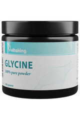 Vitaking Glycine 100% pure powder 400g jar for sleep, relaxation and muscle recovery support.