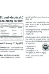 Vitaking Grapeseed Extract 400 mg supplement facts label with ingredients and usage instructions.