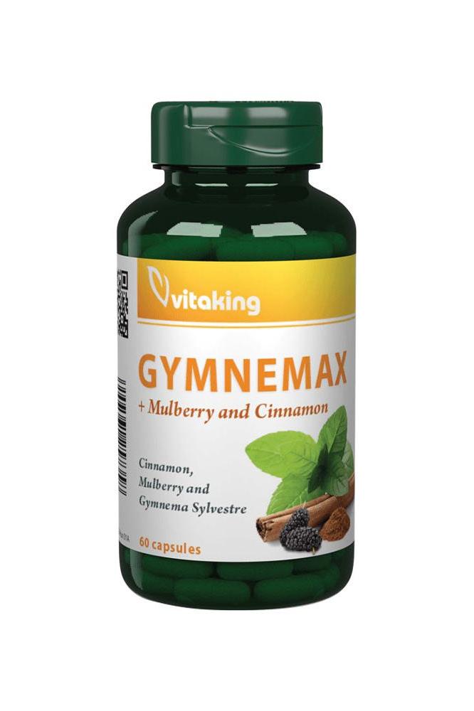 Vitaking Gymnemax capsules with Mulberry and Cinnamon for blood sugar support, energy boost, and immune health.