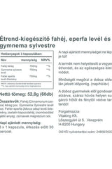 Supplement facts for Vitaking Gymnemax with mulberry and cinnamon, showing ingredients and nutritional values.
