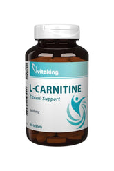 Vitaking L-Carnitine 680 mg supplement bottle with 60 tablets for fitness support.