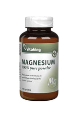 Vitaking Magnesium 100% pure powder 160 g bottle, supports muscle function and reduces fatigue.