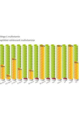 Bar graph comparing vitamin and mineral content of Mega-1 multivitamin with other supplements.