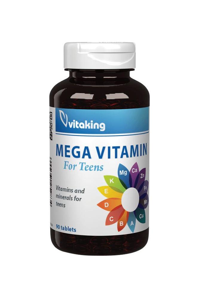 Vitaking Mega Vitamin for Teens - 90 tablets bottle, designed to support teenage nutritional needs and promote healthy growth.