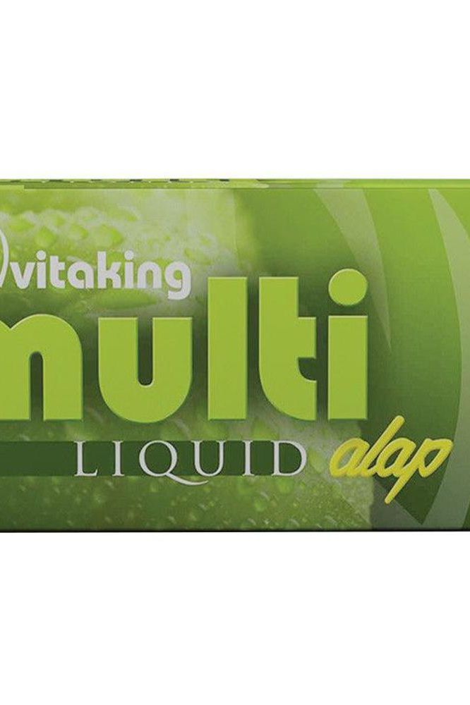 Vitaking Multi Liquid Basic packaging showcasing vibrant green design for improved nutrition and energy.