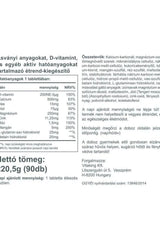 Nutritional information label for Vitaking Multi Mega Mineral + D3 90 tablets, detailing vitamins and minerals.