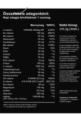 Supplement facts for Vitaking Multi Profi Paleo, detailing vitamins and nutritional information per serving.