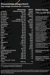 Nutritional information for Vitaking Multi Profi Sport showing vitamin and mineral content per serving.