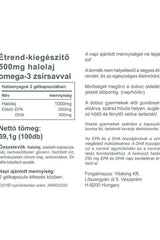 Vitaking Omega-3 kids supplement label showing 500 mg dosage, ingredients, and nutritional information.