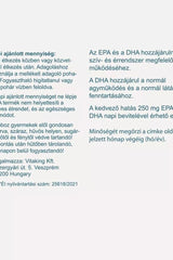 Vitaking Omega-3 liquid dosage instructions and benefits for heart and brain health.