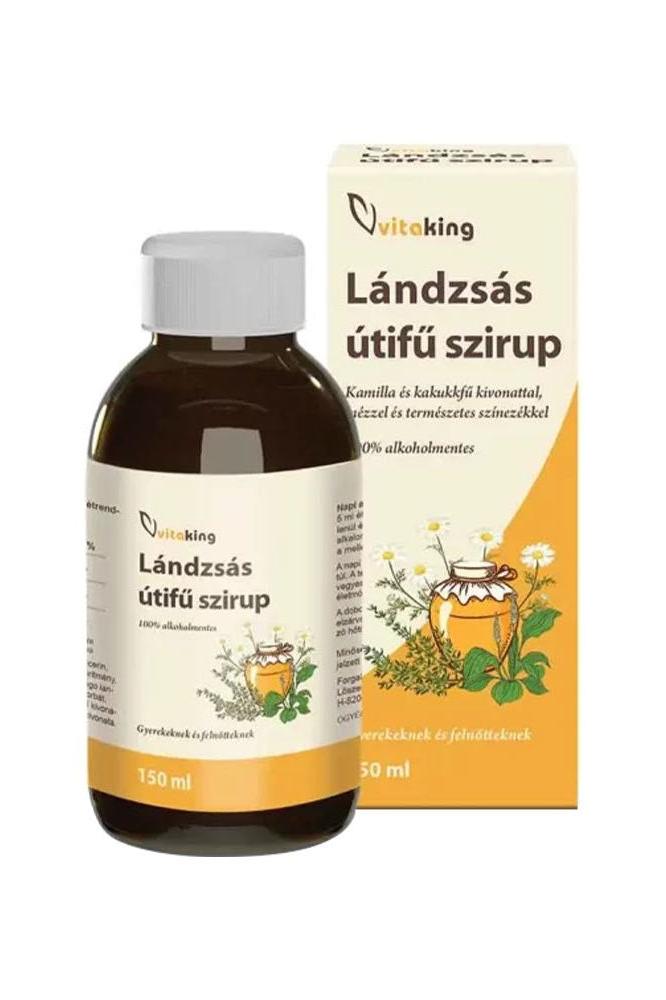 Vitaking Spearmint Plantain Syrup 150ml bottle with natural ingredients for respiratory health support.