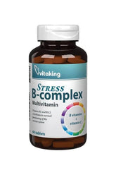 Vitaking Stress B-Complex multivitamin bottle with 60 tablets for energy and nervous system support.