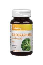 Vitaking Sulforaphane from Broccoli 400 mcg in a bottle of 60 veg capsules for gut health and nutrition.