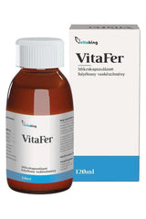Vitaking Vitafer Iron Syrup 120ml bottle with packaging, designed to boost iron levels and energy.