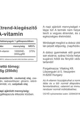 Vitaking Vitamin A&D softgel label with supplement facts and benefits for skin and immune health.